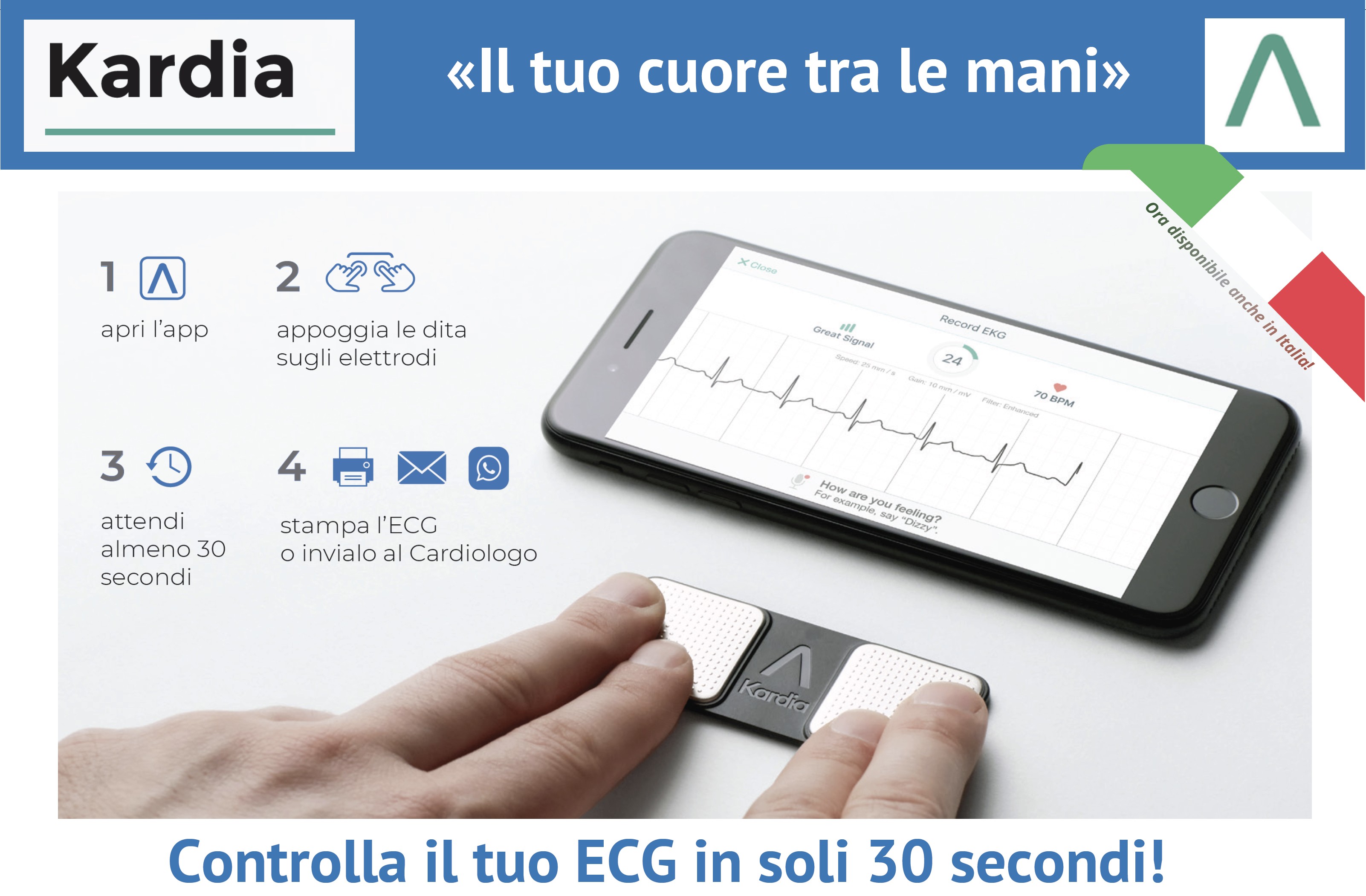 Un ECG tascabile sempre pronto all'uso!